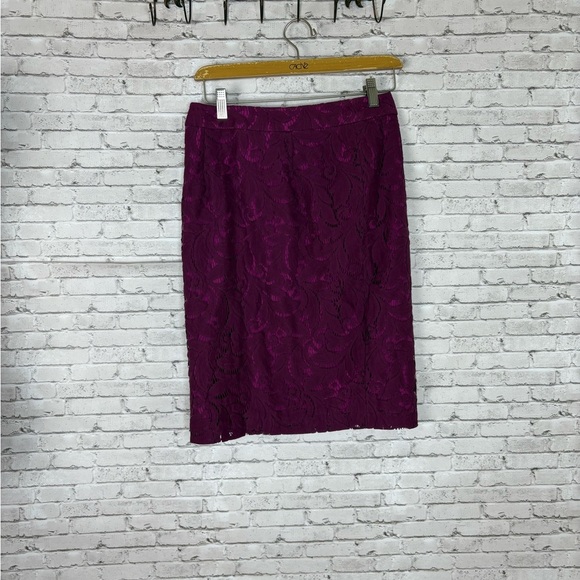 Cabi Dark Fuschia Lace Pencil Skirt Style - Picture 2 of 4